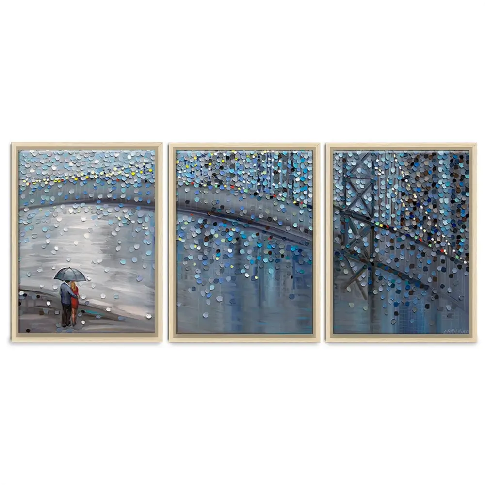 Rainy Date With The Bridge View Trio Canvas Print Rainy Date With The Bridge View Trio Canvas Print wall art product Ekaterina Ermilkina