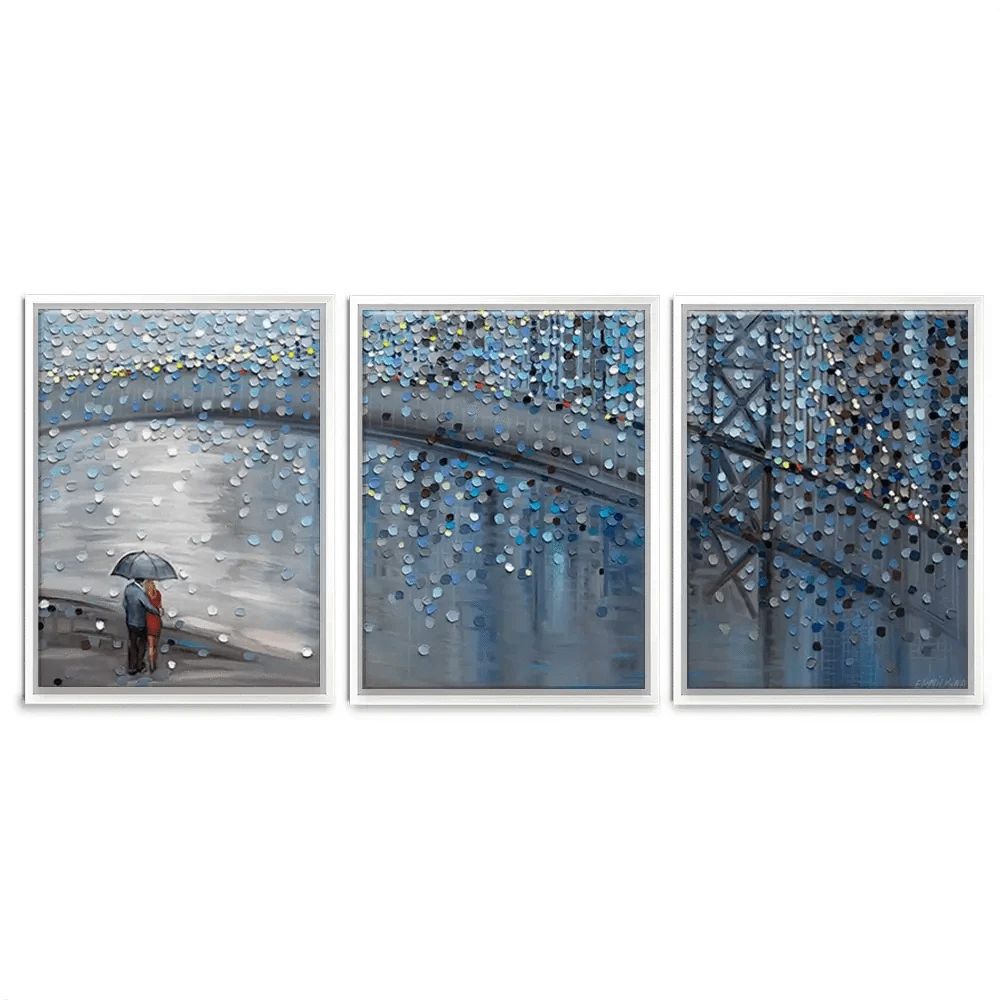 Rainy Date With The Bridge View Trio Canvas Print Rainy Date With The Bridge View Trio Canvas Print wall art product Ekaterina Ermilkina