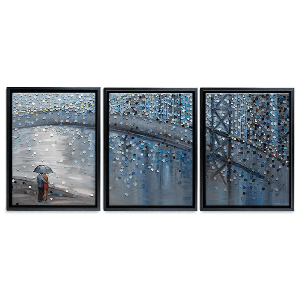 Rainy Date With The Bridge View Trio Canvas Print Rainy Date With The Bridge View Trio Canvas Print wall art product Ekaterina Ermilkina