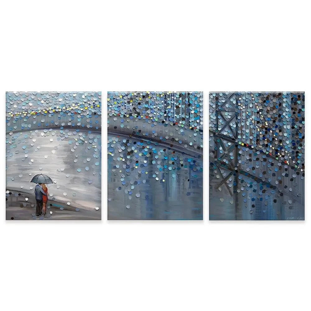 Rainy Date With The Bridge View Trio Canvas Print Rainy Date With The Bridge View Trio Canvas Print wall art product Ekaterina Ermilkina