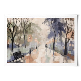 Rainy Day Park Stroll Art Print Rainy Day Park Stroll Art Print wall art product Chromatic Storm Studio