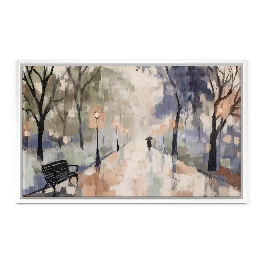 Rainy Day Park Stroll Canvas Print Rainy Day Park Stroll Canvas Print wall art product Chromatic Storm Studio