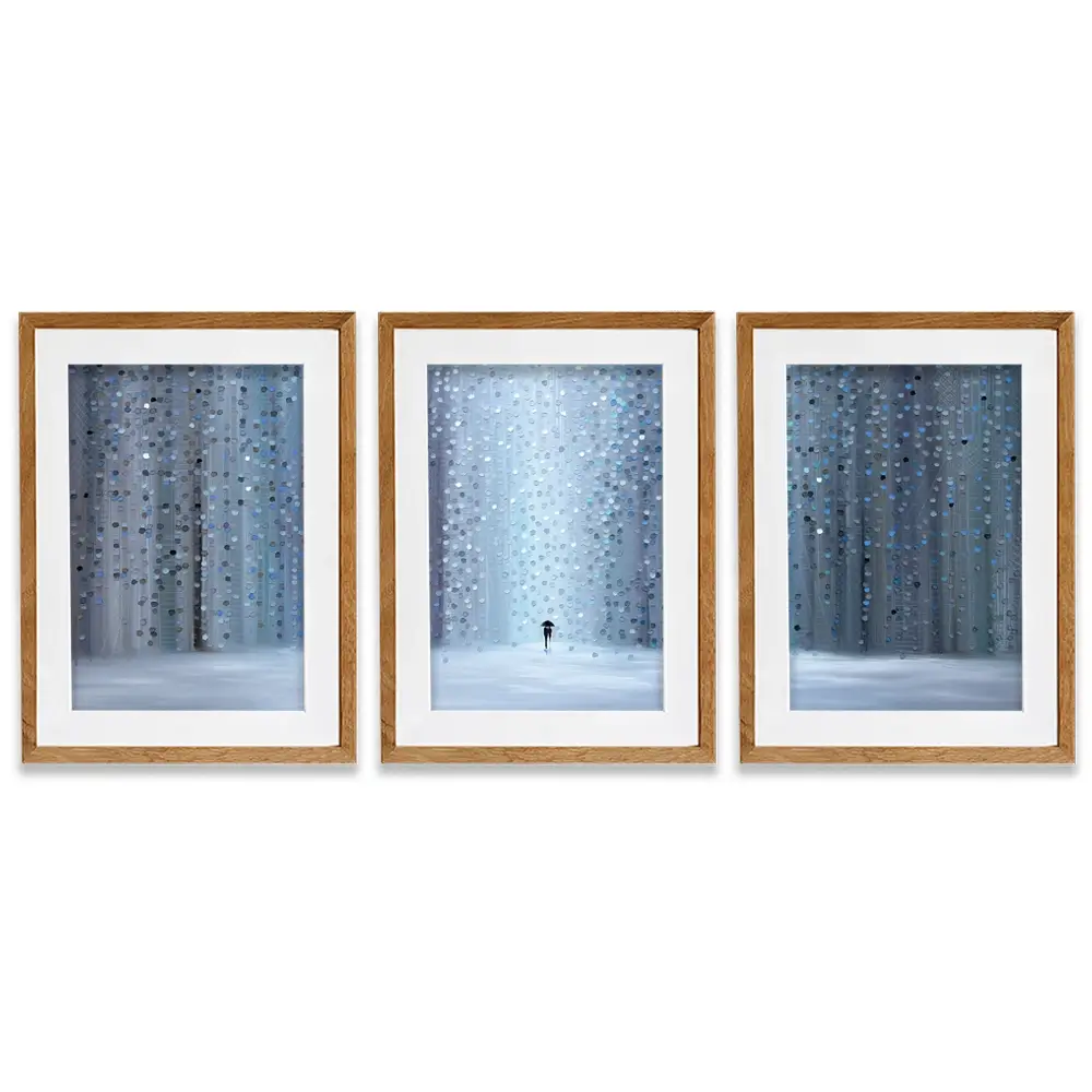 Rainy Stroll Framed Art Print Trio Rainy Stroll Framed Art Print Trio wall art product Ekaterina Ermilkina
