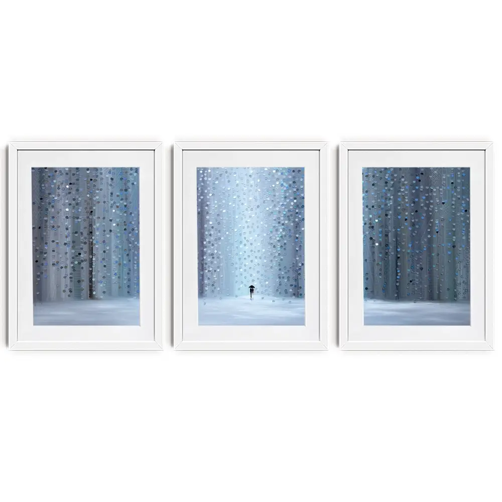 Rainy Stroll Framed Art Print Trio Rainy Stroll Framed Art Print Trio wall art product Ekaterina Ermilkina