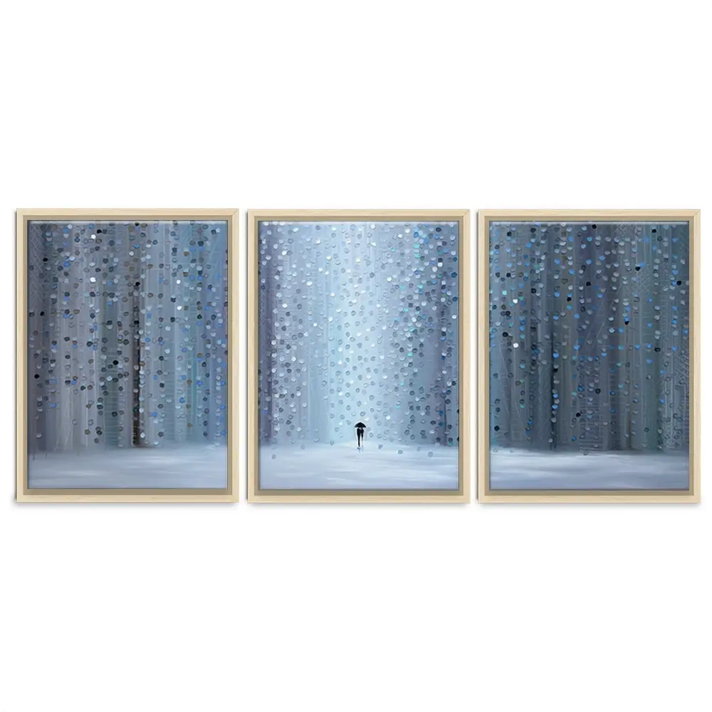 Rainy Stroll Trio Canvas Print Rainy Stroll Trio Canvas Print wall art product Ekaterina Ermilkina