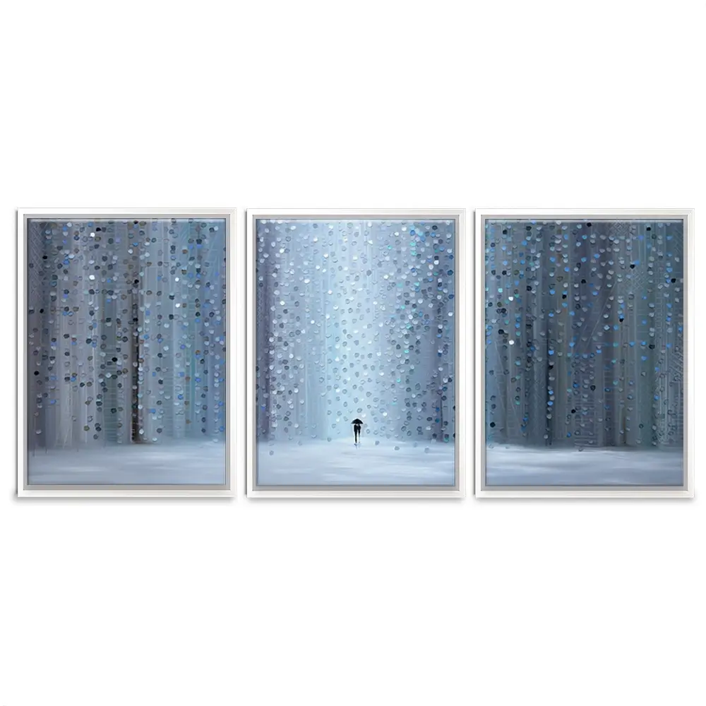 Rainy Stroll Trio Canvas Print Rainy Stroll Trio Canvas Print wall art product Ekaterina Ermilkina