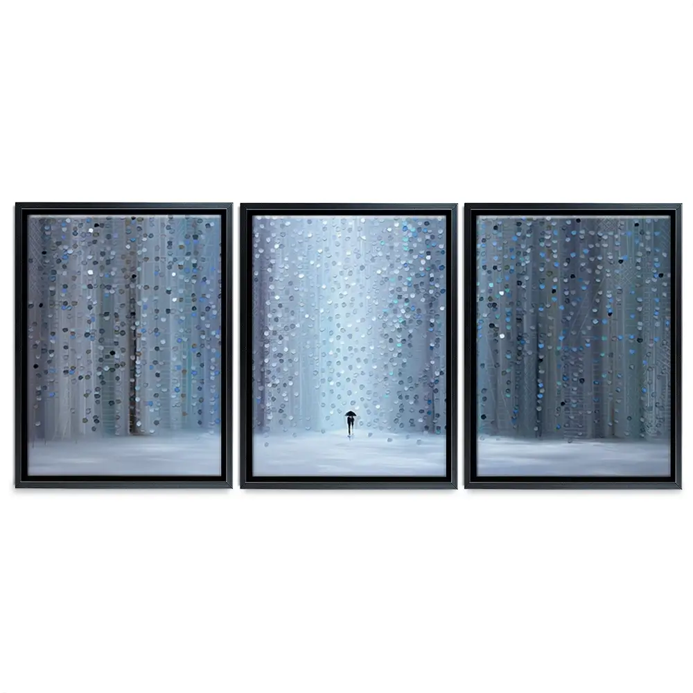 Rainy Stroll Trio Canvas Print Rainy Stroll Trio Canvas Print wall art product Ekaterina Ermilkina