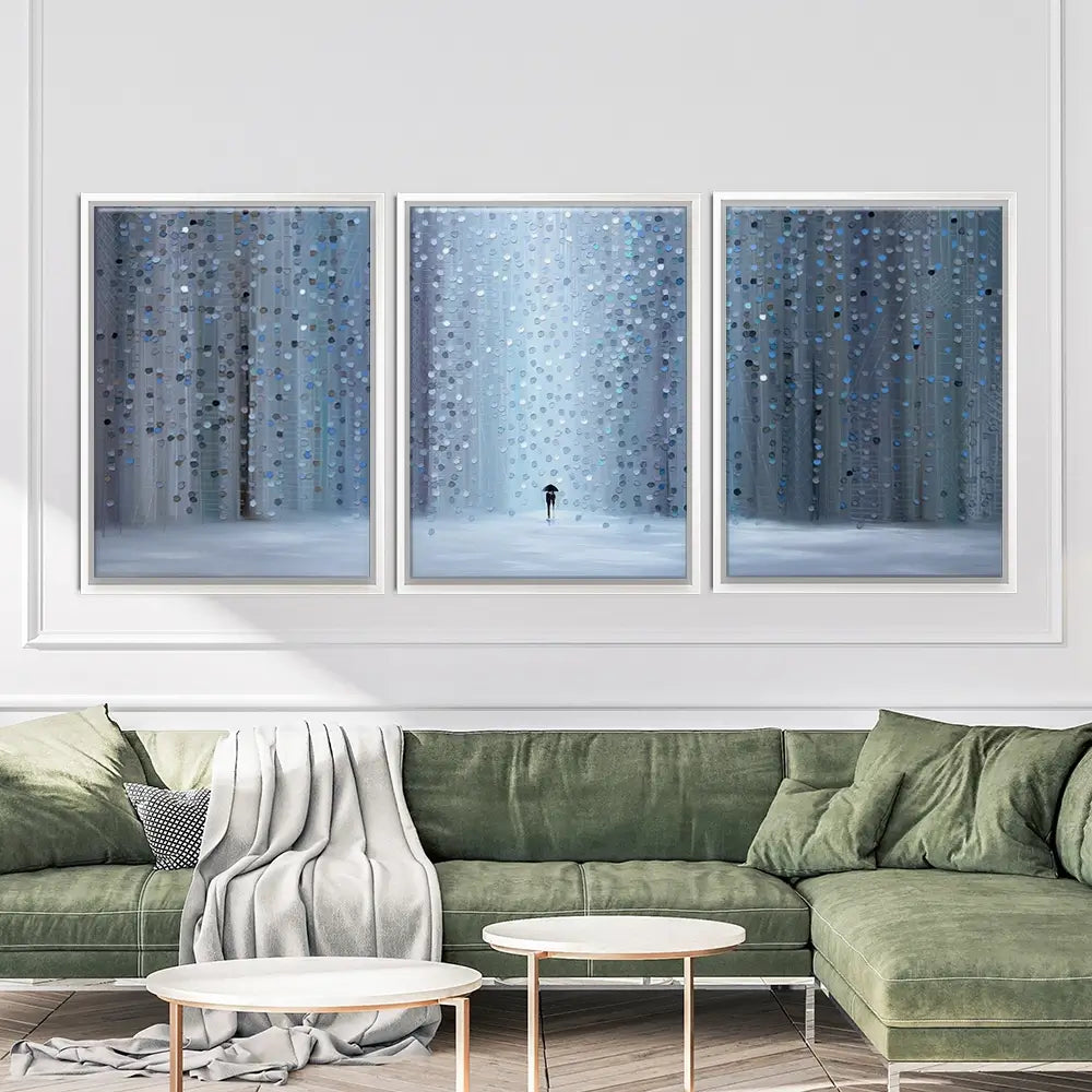 Rainy Stroll Trio Canvas Print Rainy Stroll Trio Canvas Print wall art product Ekaterina Ermilkina