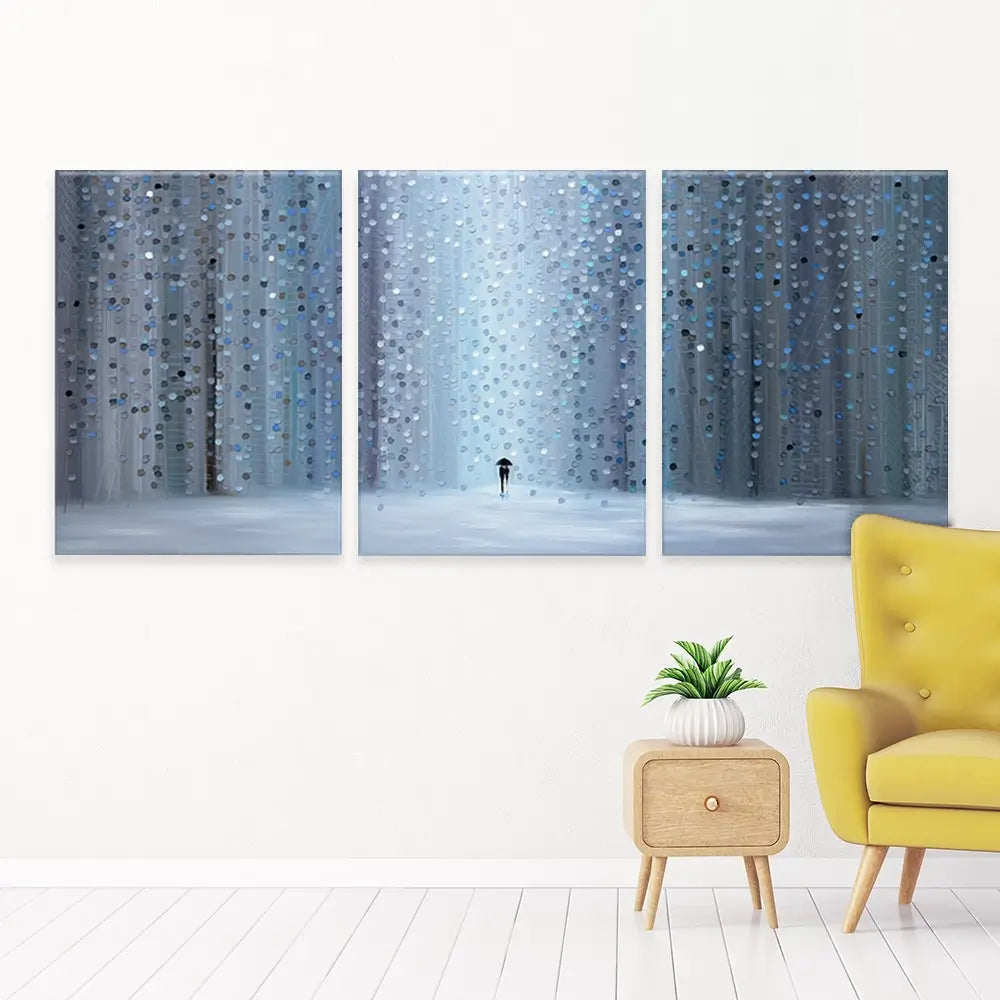 Rainy Stroll Trio Canvas Print Rainy Stroll Trio Canvas Print wall art product Ekaterina Ermilkina