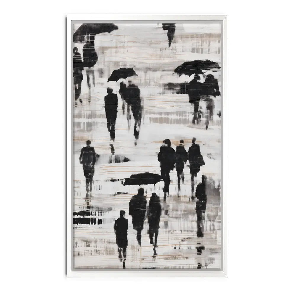 Rainy Umbrella Walk Canvas Print Rainy Umbrella Walk Canvas Print wall art product Chromatic Storm Studio