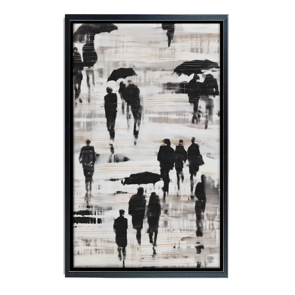 Rainy Umbrella Walk Canvas Print Rainy Umbrella Walk Canvas Print wall art product Chromatic Storm Studio