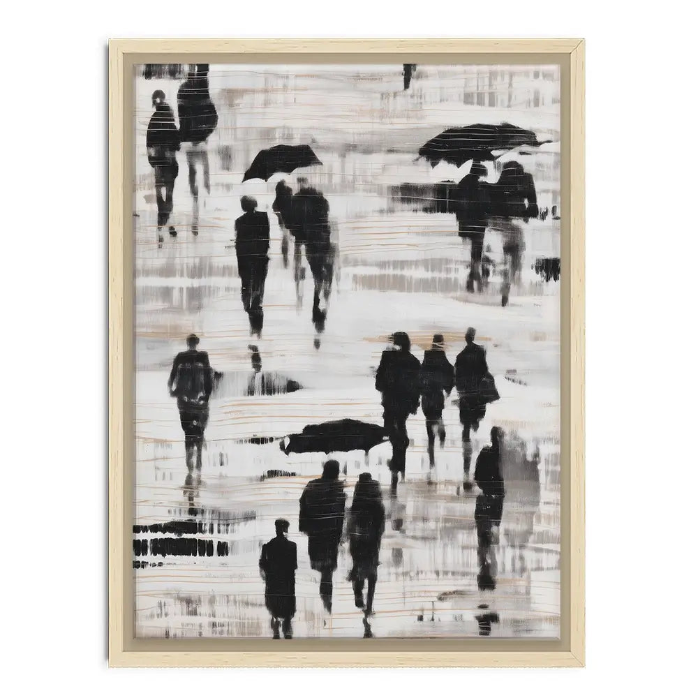 Rainy Umbrella Walk Canvas Print Rainy Umbrella Walk Canvas Print wall art product Chromatic Storm Studio