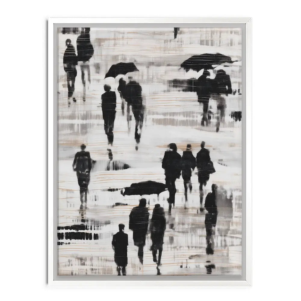 Rainy Umbrella Walk Canvas Print Rainy Umbrella Walk Canvas Print wall art product Chromatic Storm Studio