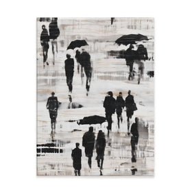 Rainy Umbrella Walk Canvas Print Rainy Umbrella Walk Canvas Print wall art product Chromatic Storm Studio
