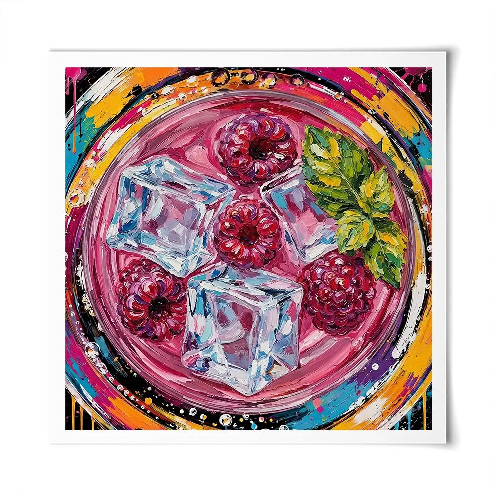 Raspberry Mojito Cocktail Square Art Print Raspberry Mojito Cocktail Square Art Print wall art product David Alexander Elder