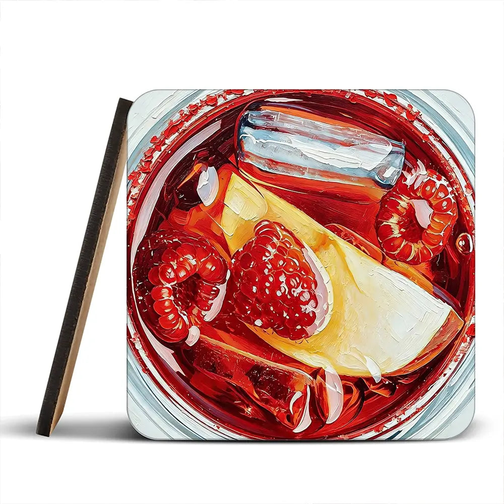 Raspberry Negroni Cocktail Coaster Set Raspberry Negroni Cocktail Coaster Set wall art product David Alexander Elder