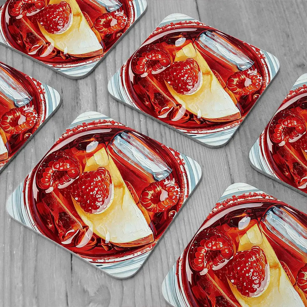 Raspberry Negroni Cocktail Coaster Set Raspberry Negroni Cocktail Coaster Set wall art product David Alexander Elder