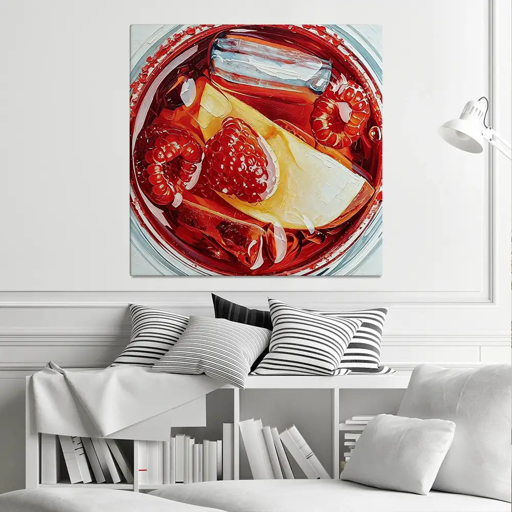 Raspberry Negroni Cocktail Square Canvas Print Raspberry Negroni Cocktail Square Canvas Print wall art product David Alexander Elder