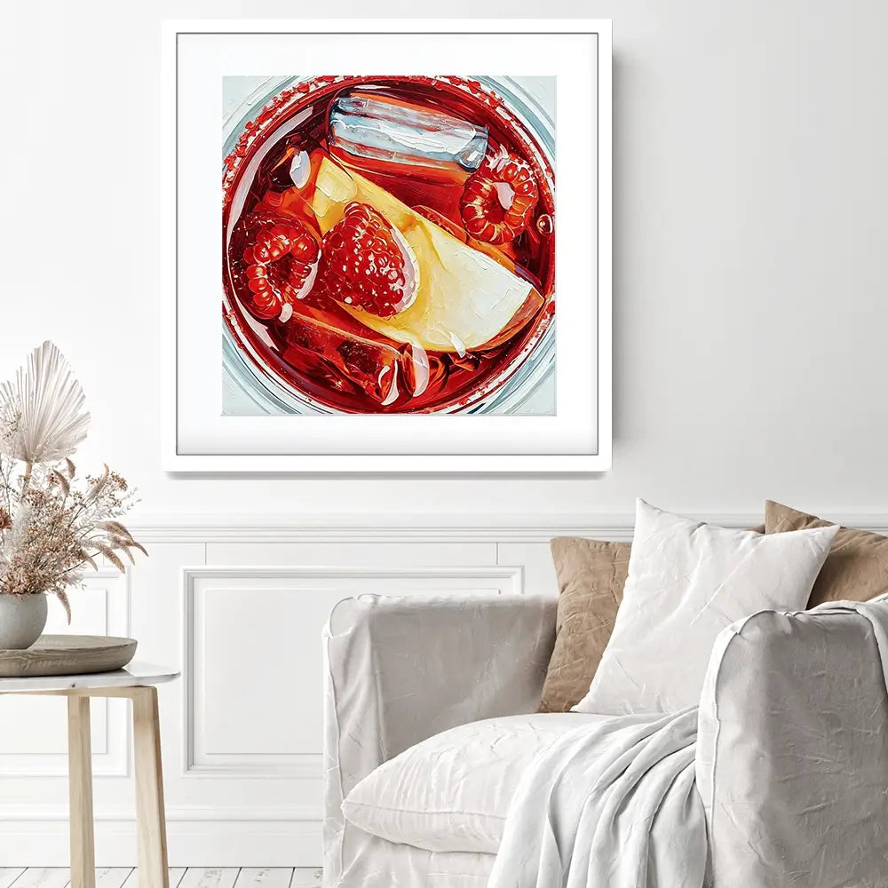 Raspberry Negroni Cocktail Square Framed Art Print Raspberry Negroni Cocktail Square Framed Art Print wall art product David Alexander Elder