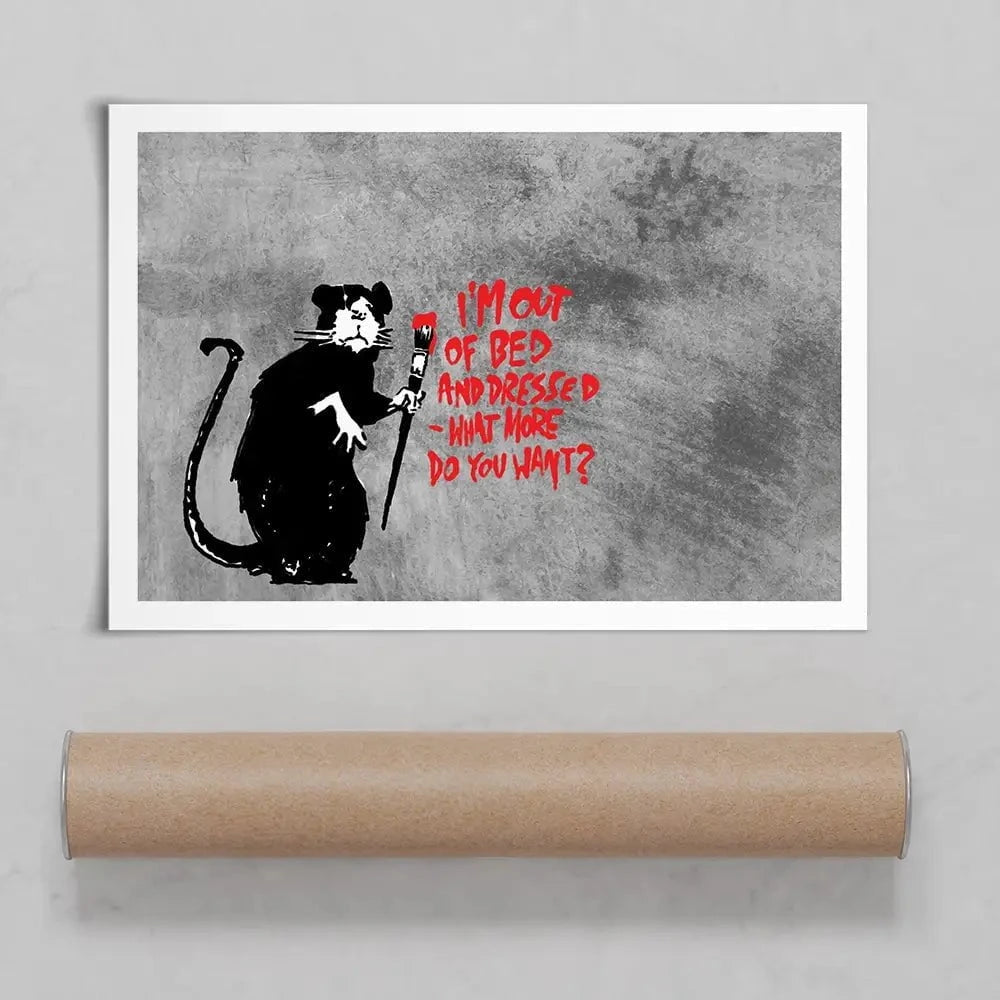 Rat Out Of Bed Art Print Rat Out Of Bed Art Print wall art product Banksy