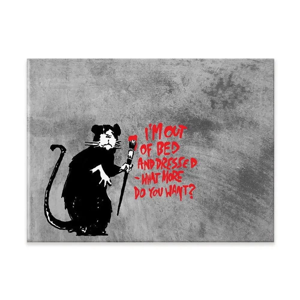 Rat Out Of Bed Canvas Print Rat Out Of Bed Canvas Print wall art product Banksy