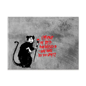 Rat Out Of Bed Canvas Print Rat Out Of Bed Canvas Print wall art product Banksy
