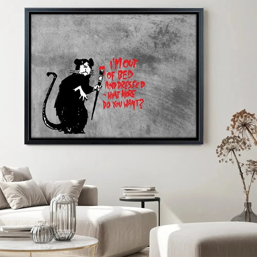 Rat Out Of Bed Canvas Print Rat Out Of Bed Canvas Print wall art product Banksy