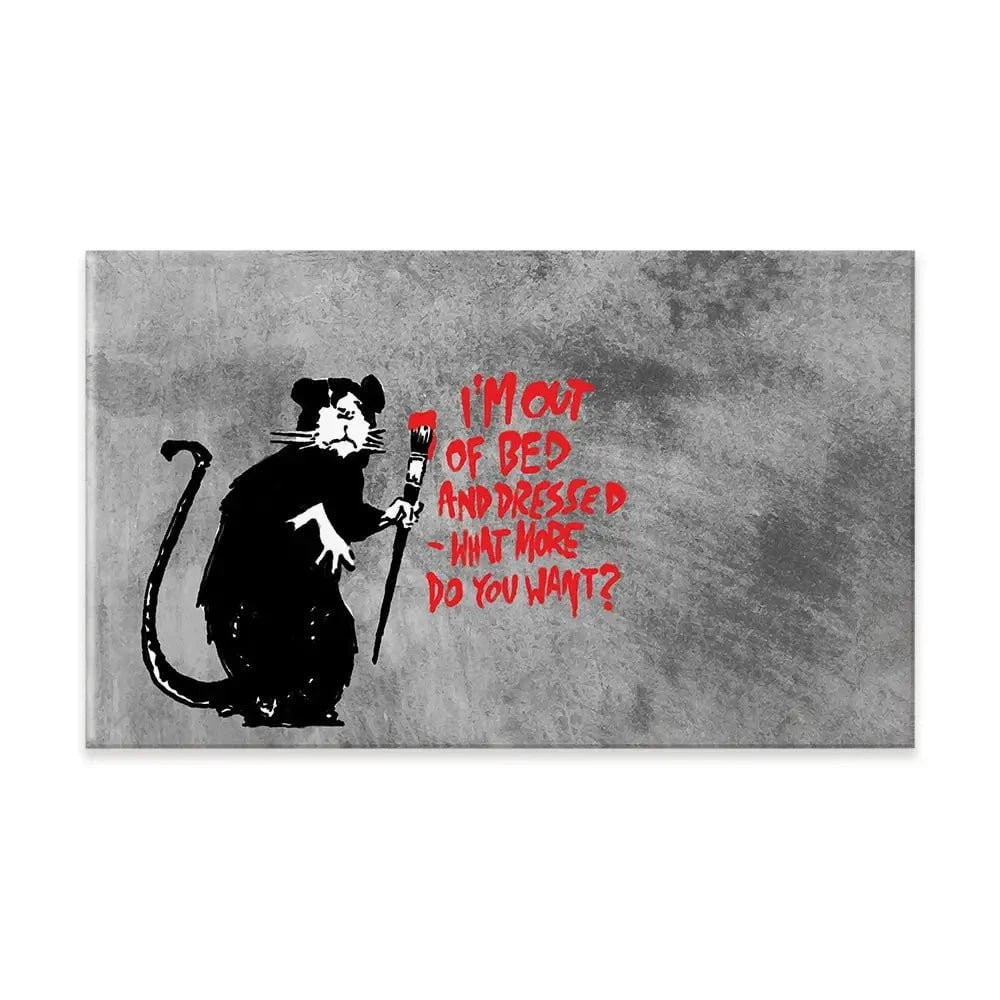 Rat Out Of Bed Canvas Print Rat Out Of Bed Canvas Print wall art product Banksy