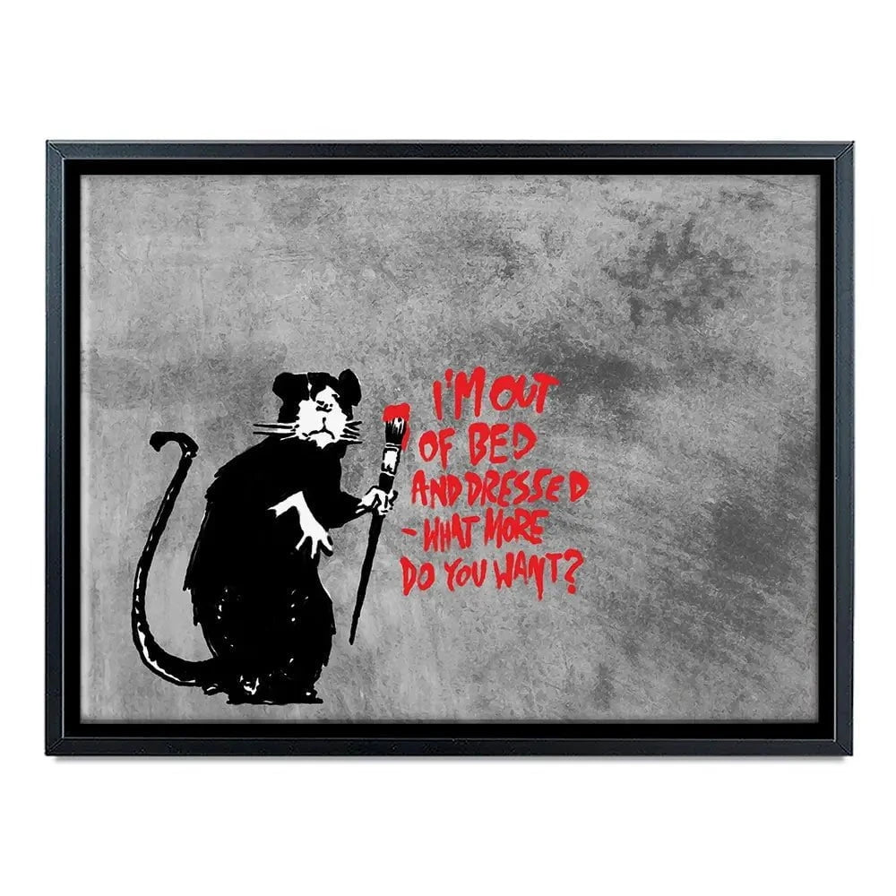 Rat Out Of Bed Canvas Print Rat Out Of Bed Canvas Print wall art product Banksy