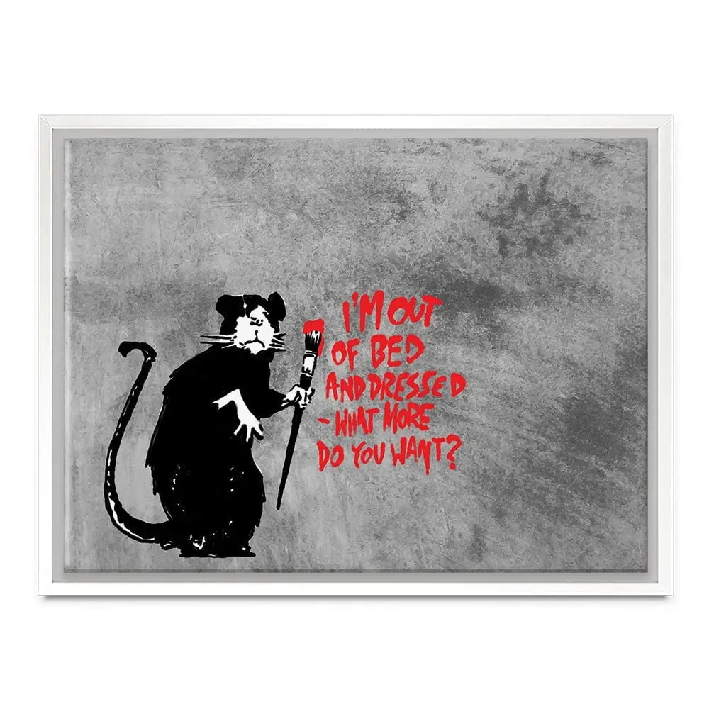 Rat Out Of Bed Canvas Print Rat Out Of Bed Canvas Print wall art product Banksy