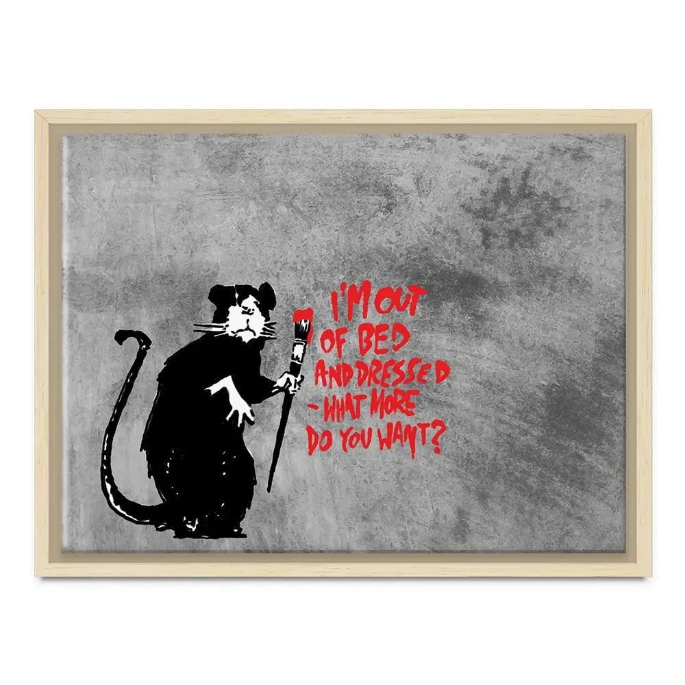 Rat Out Of Bed Canvas Print Rat Out Of Bed Canvas Print wall art product Banksy