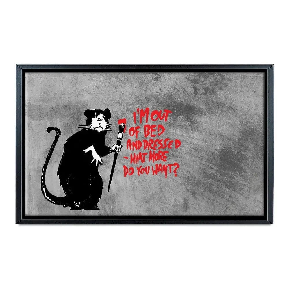Rat Out Of Bed Canvas Print Rat Out Of Bed Canvas Print wall art product Banksy