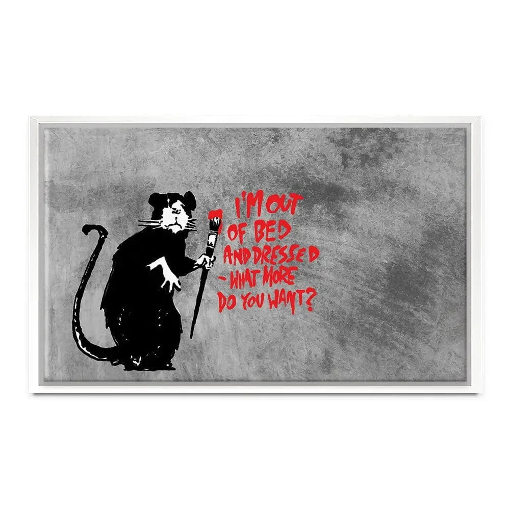 Rat Out Of Bed Canvas Print Rat Out Of Bed Canvas Print wall art product Banksy