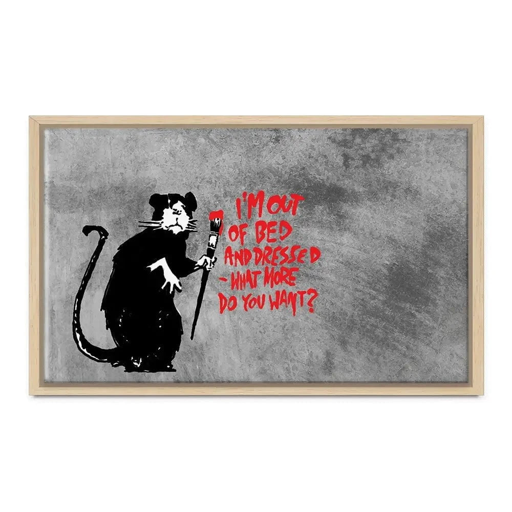 Rat Out Of Bed Canvas Print Rat Out Of Bed Canvas Print wall art product Banksy