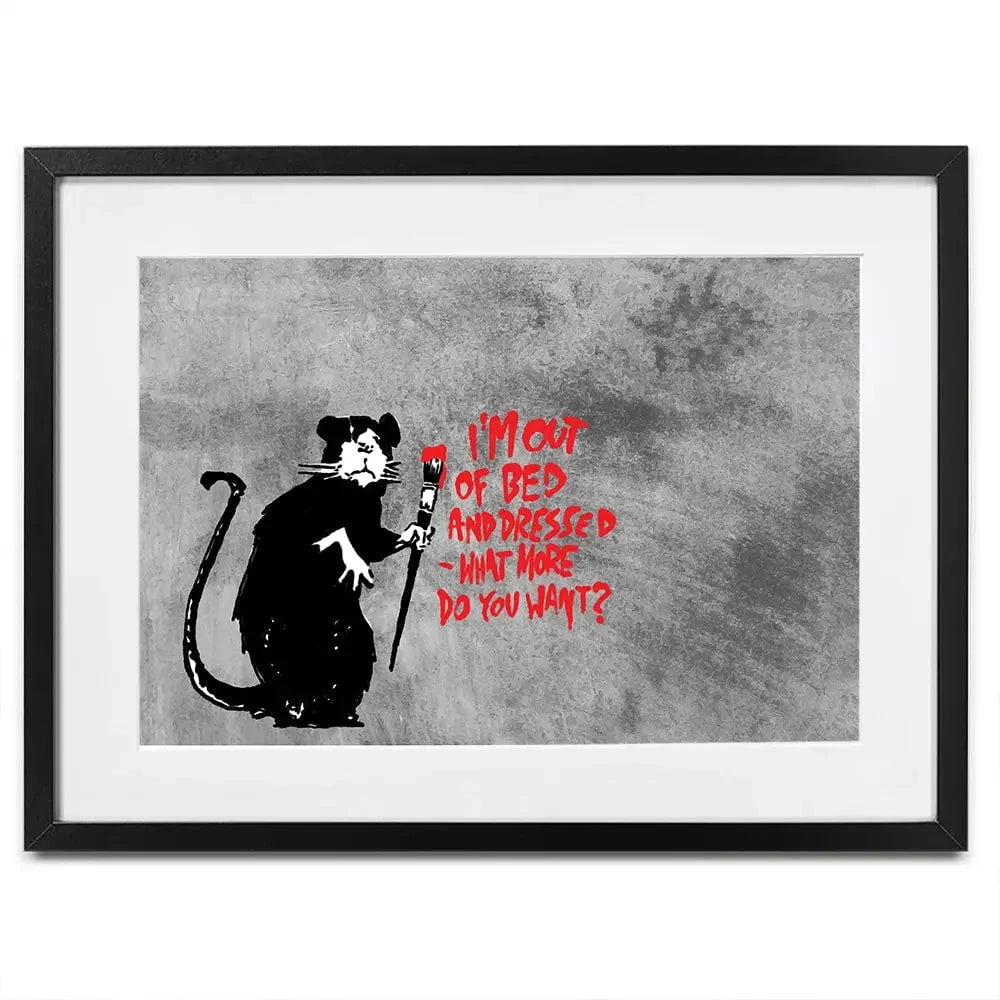 Rat Out Of Bed Framed Art Print Rat Out Of Bed Framed Art Print wall art product Banksy