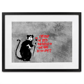 Rat Out Of Bed Framed Art Print Rat Out Of Bed Framed Art Print wall art product Banksy