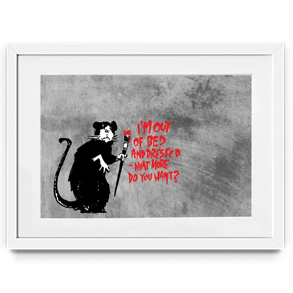 Rat Out Of Bed Framed Art Print Rat Out Of Bed Framed Art Print wall art product Banksy