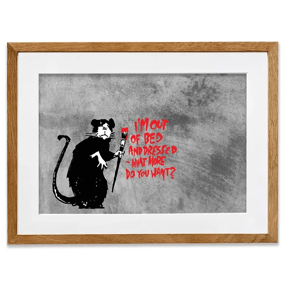 Rat Out Of Bed Framed Art Print Rat Out Of Bed Framed Art Print wall art product Banksy