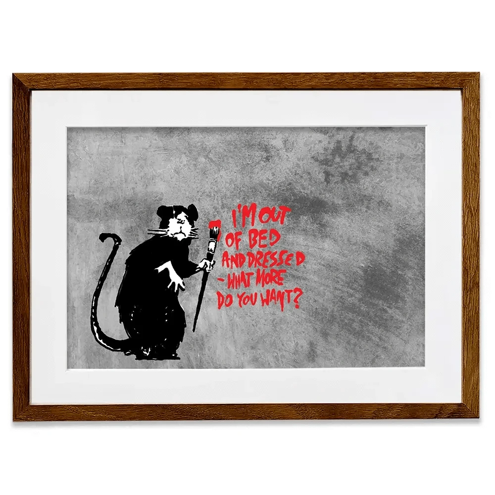 Rat Out Of Bed Framed Art Print Rat Out Of Bed Framed Art Print wall art product Banksy