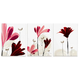 Red And Pink Flowers Trio Canvas Print Red And Pink Flowers Trio Canvas Print wall art product Mohammadreza Zeidabadi / Shutterstock