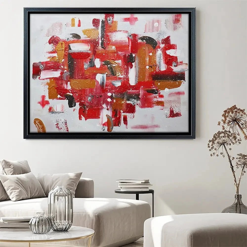 Red Brush Strokes Canvas Print Red Brush Strokes Canvas Print wall art product Elizabeth White