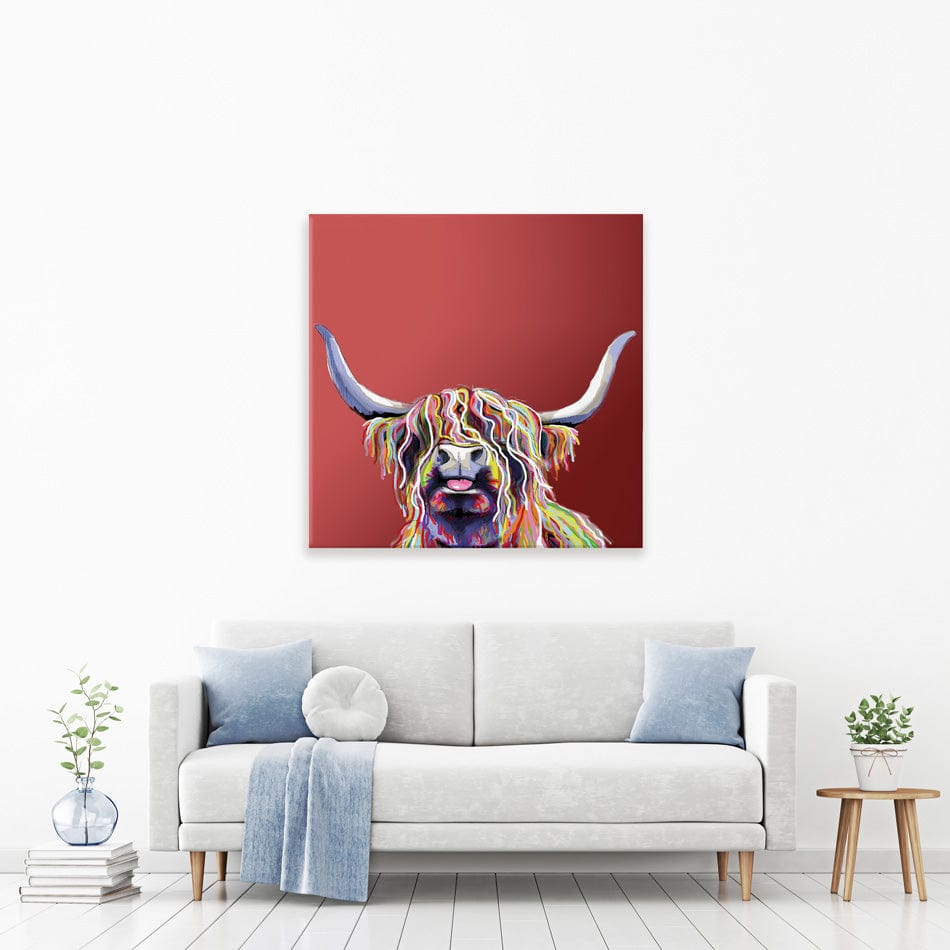 Red Cheeky Coo Square Canvas Print wall art product Independent