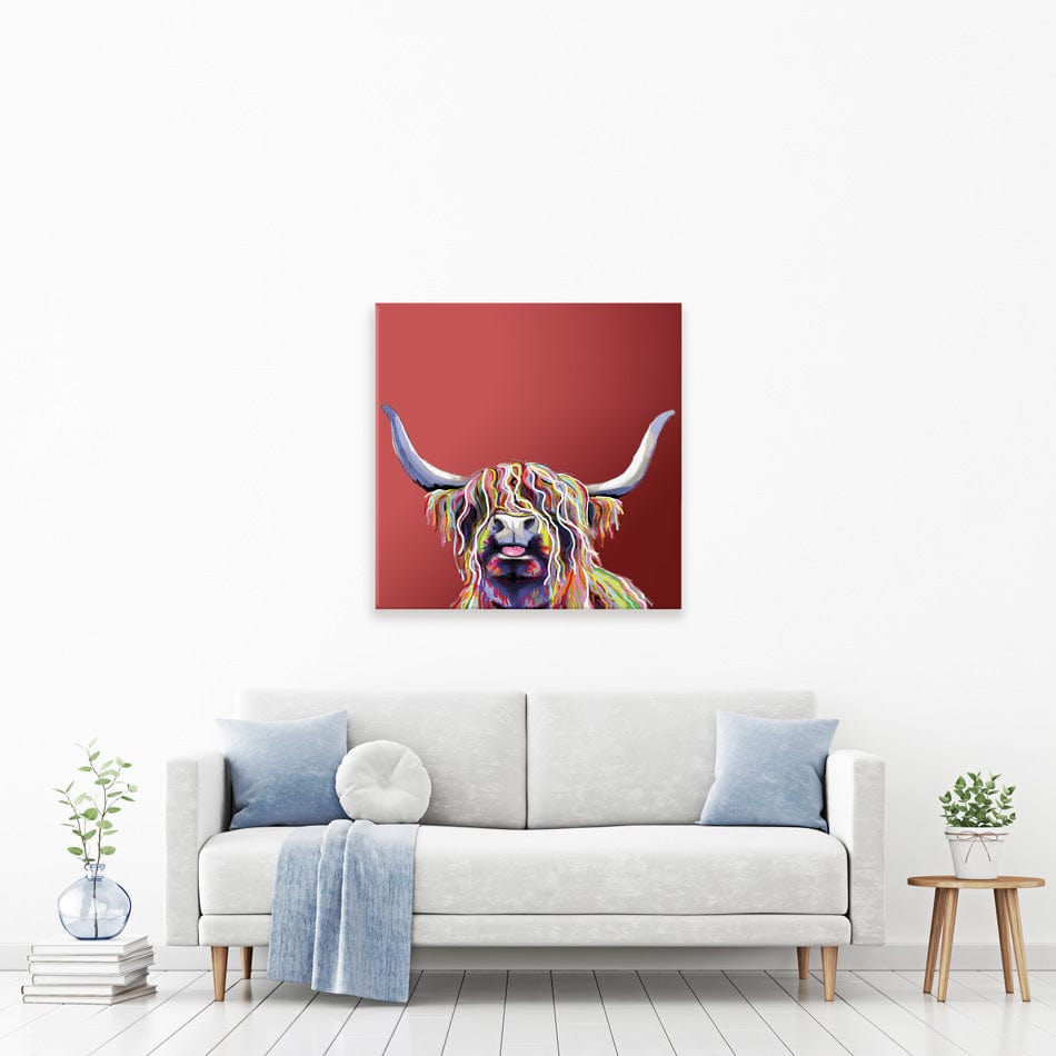 Red Cheeky Coo Square Canvas Print wall art product Independent