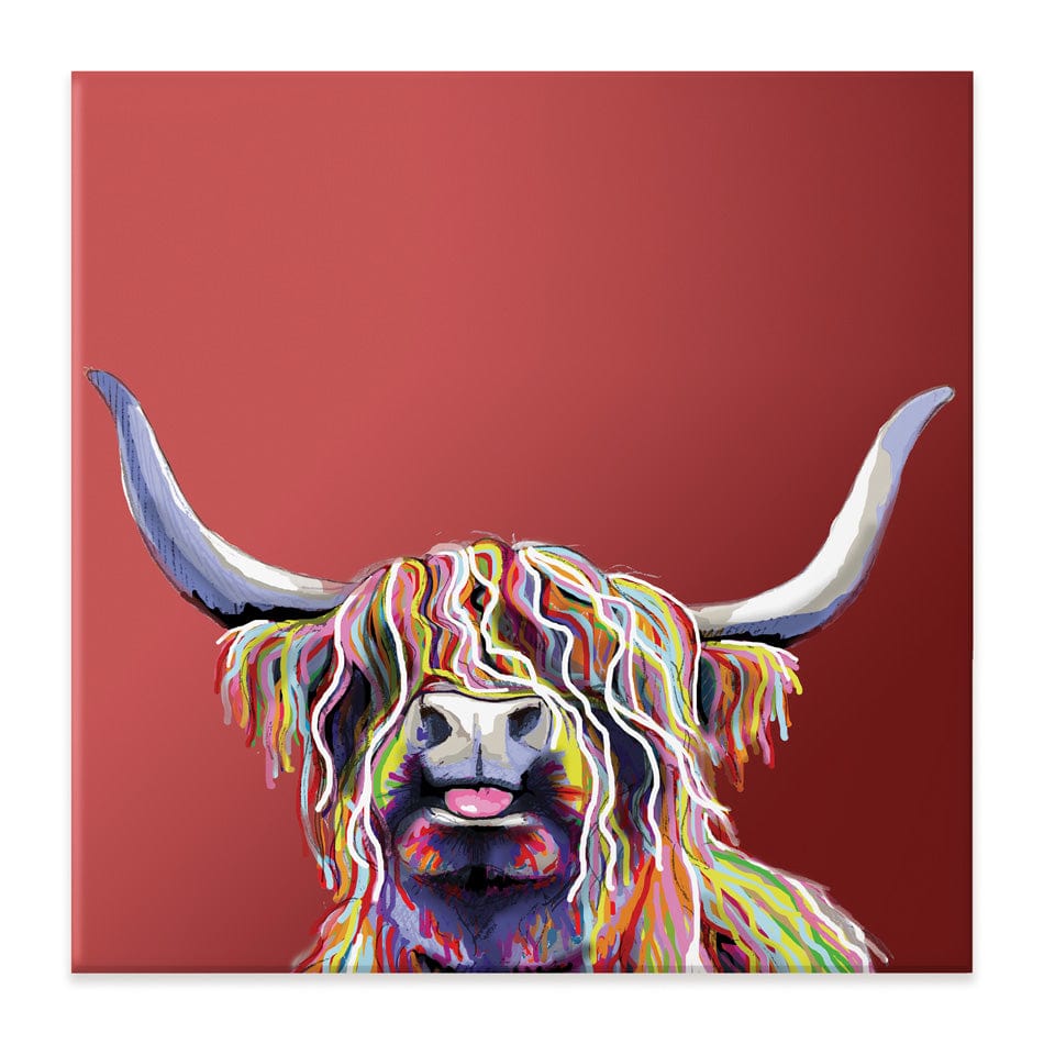 Red Cheeky Coo Square Canvas Print wall art product Independent
