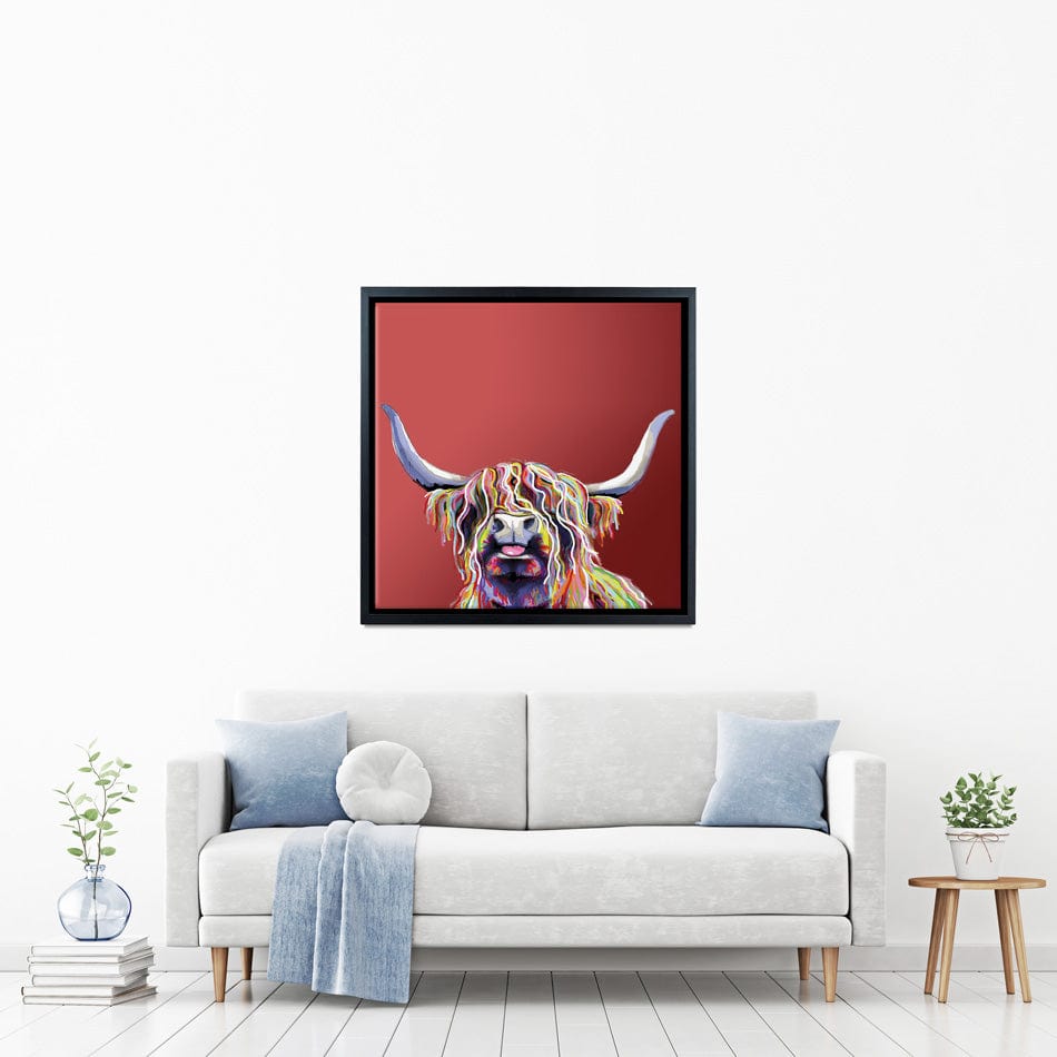 Red Cheeky Coo Square Canvas Print wall art product Independent