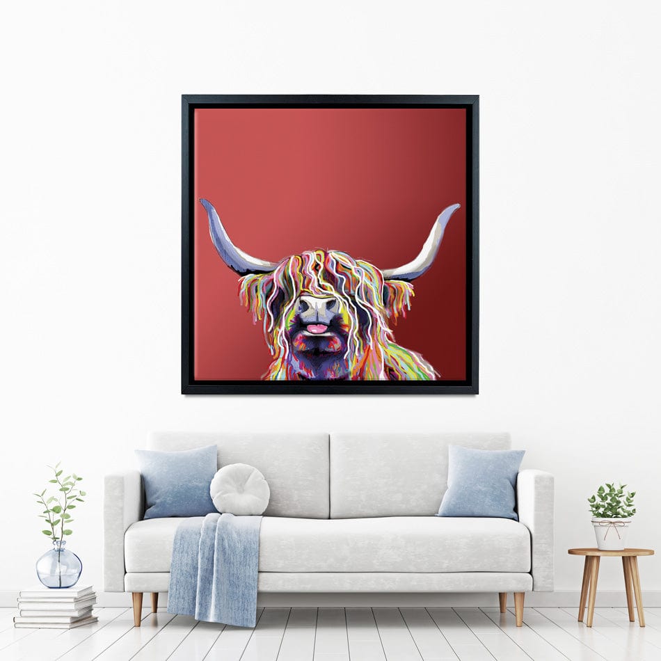 Red Cheeky Coo Square Canvas Print wall art product Independent