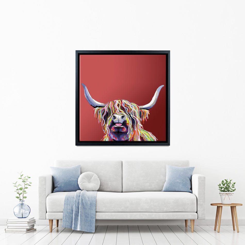 Red Cheeky Coo Square Canvas Print wall art product Independent