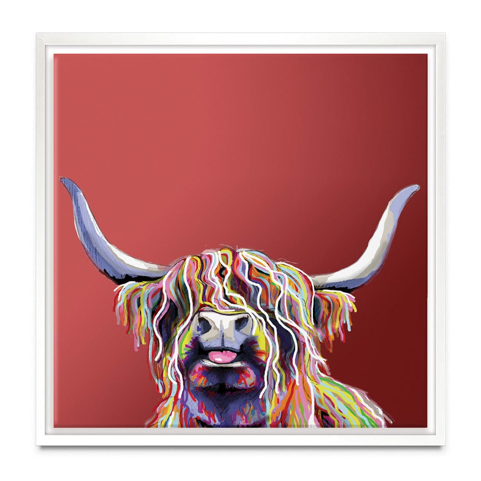 Red Cheeky Coo Square Canvas Print wall art product Independent