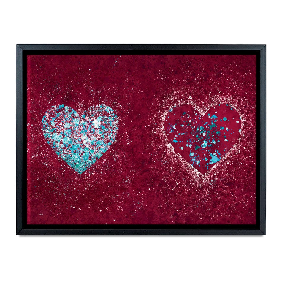 Red Hearts Splatter Canvas Print wall art product J Tonges