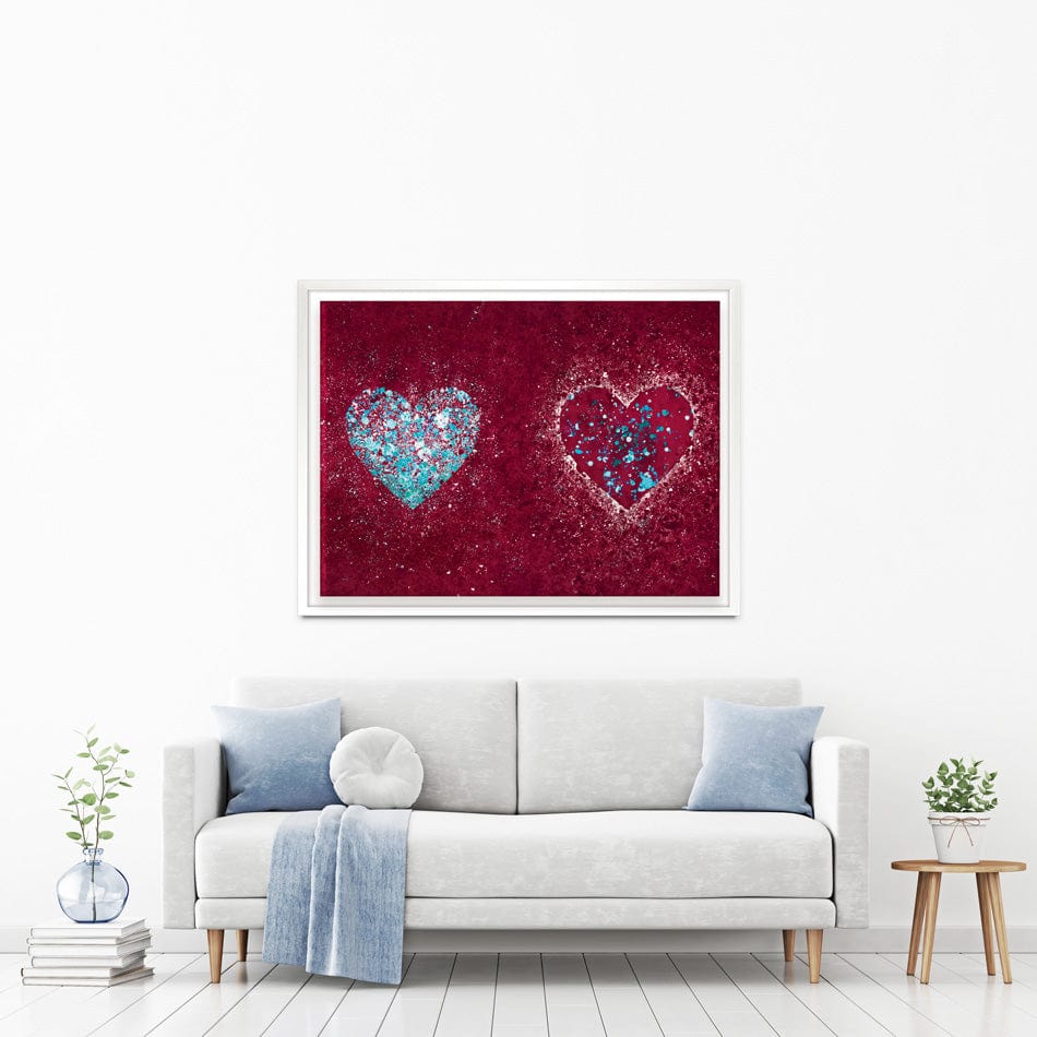 Red Hearts Splatter Canvas Print wall art product J Tonges